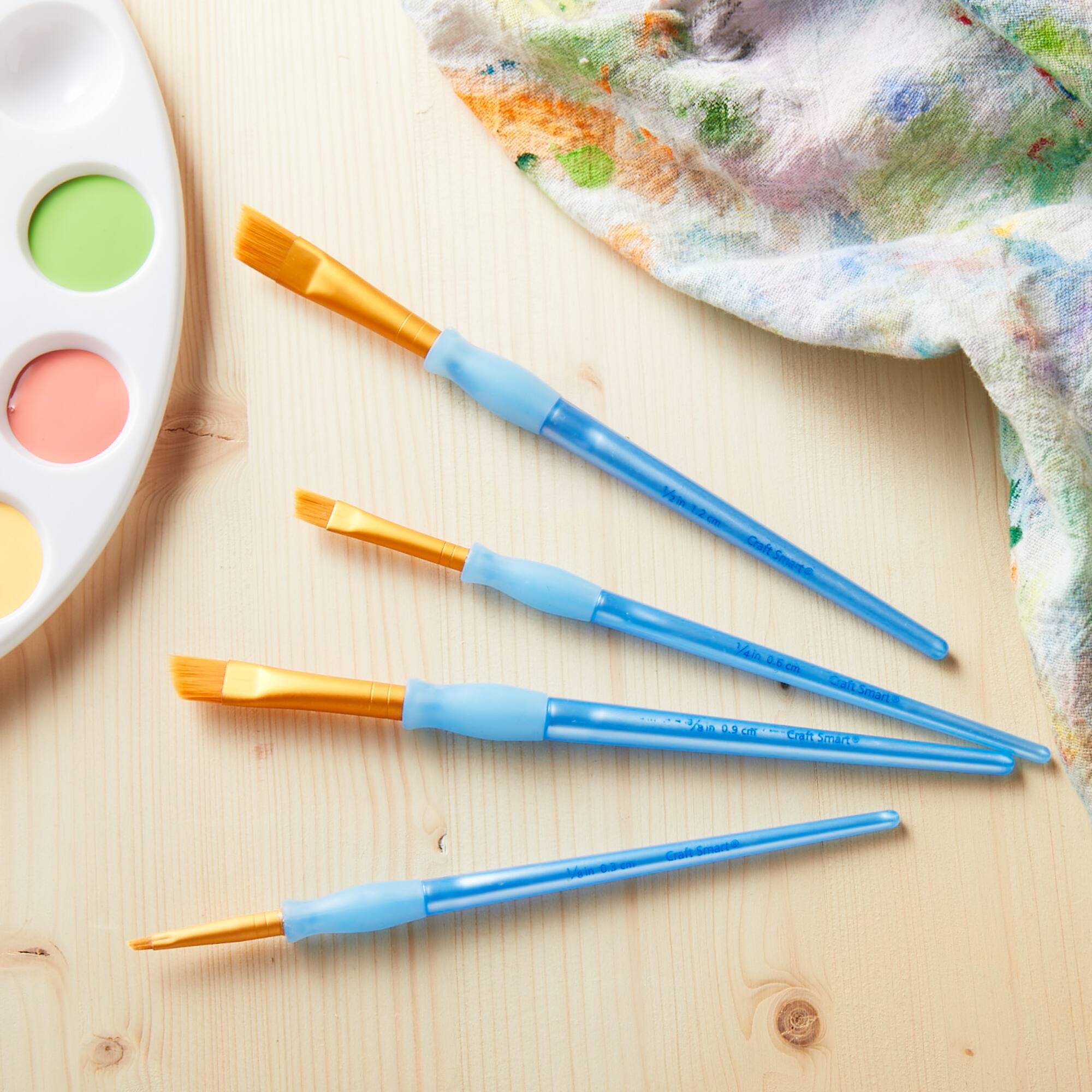 Golden Taklon Angular 4 Piece Brush Set by Craft Smart®